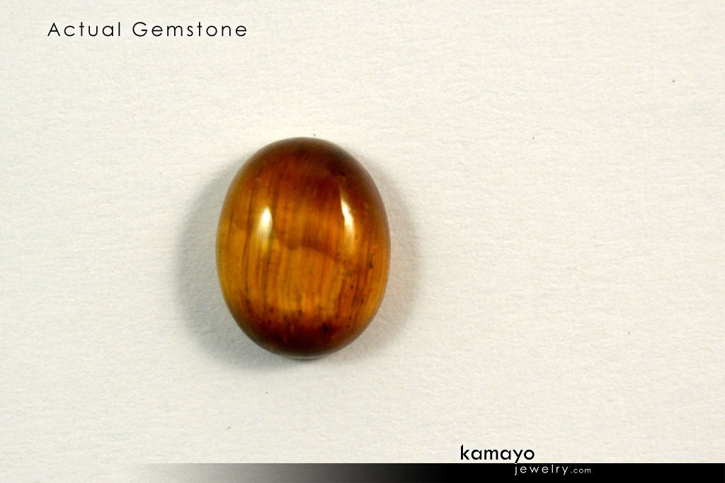 TIGER EYE GEMSTONE - 10x8mm Oval Yellow Tigers Eye Loose Stone