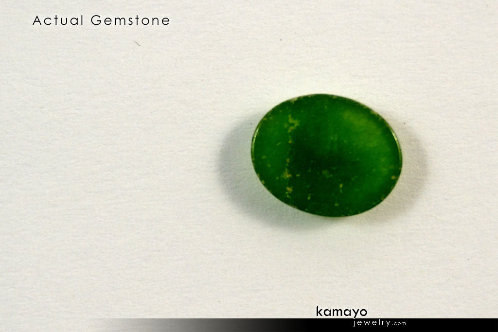 GREEN JADE GEMSTONE - 10x8mm Oval Nephrite Loose Stone