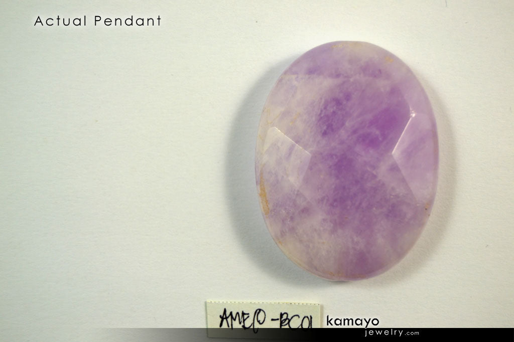 AQUARIUS NECKLACE - Large Amethyst Pendant and Red Garnet Beads