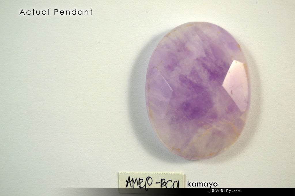 AQUARIUS NECKLACE - Large Amethyst Pendant and Red Garnet Beads