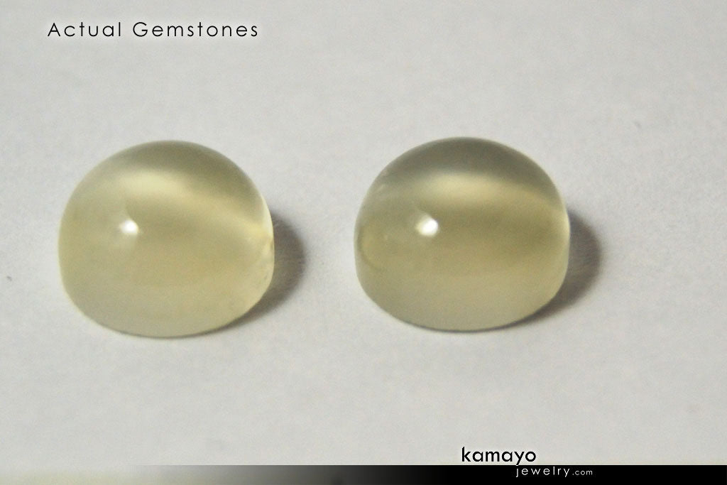WHITE MOONSTONE GEMSTONES - Pair of 10mm Round Loose Stones for Earrings