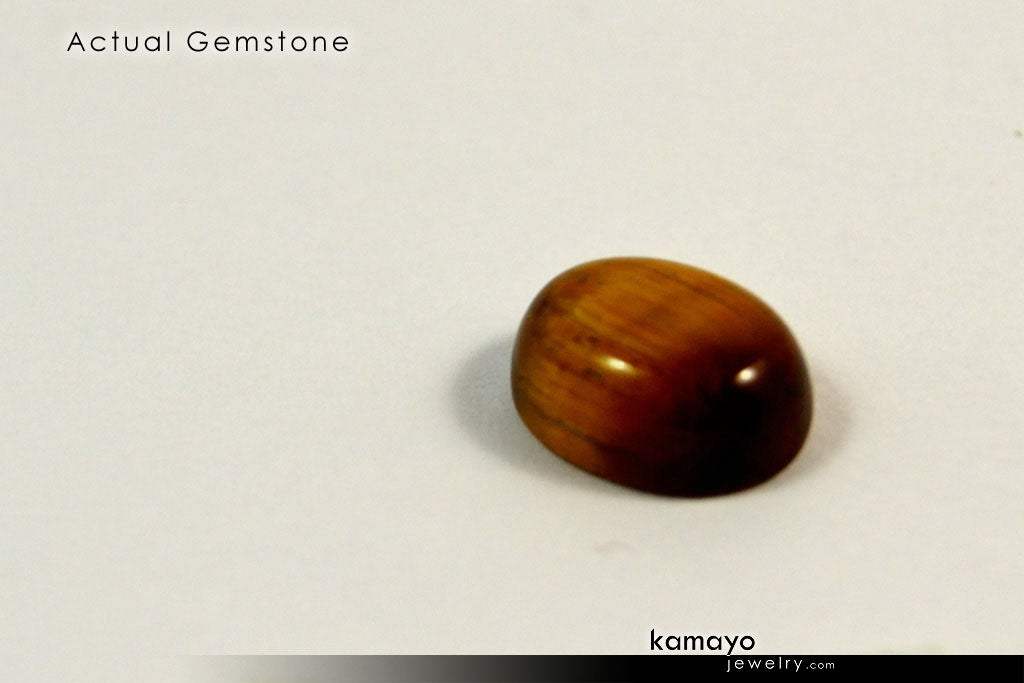 TIGER EYE GEMSTONE - 10x8mm Oval Yellow Tigers Eye Loose Stone