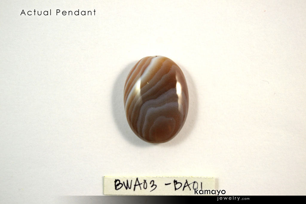 BOTSWANA AGATE BRACELET - Grey Botswana Agate Pendant and Round Beads