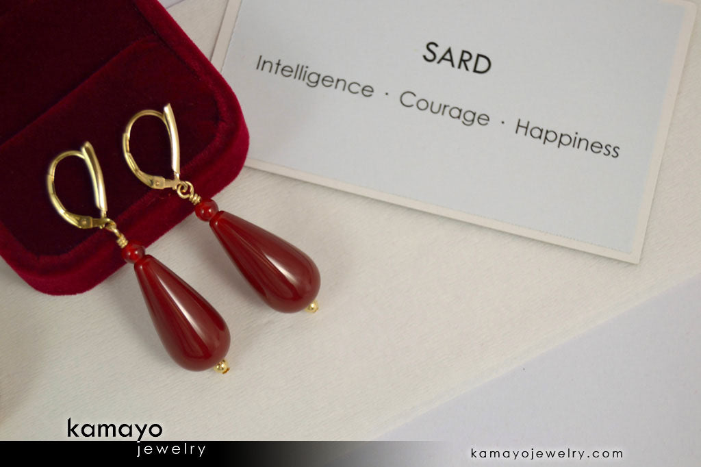 SARD EARRINGS - Large Drop Ear Rings for Women