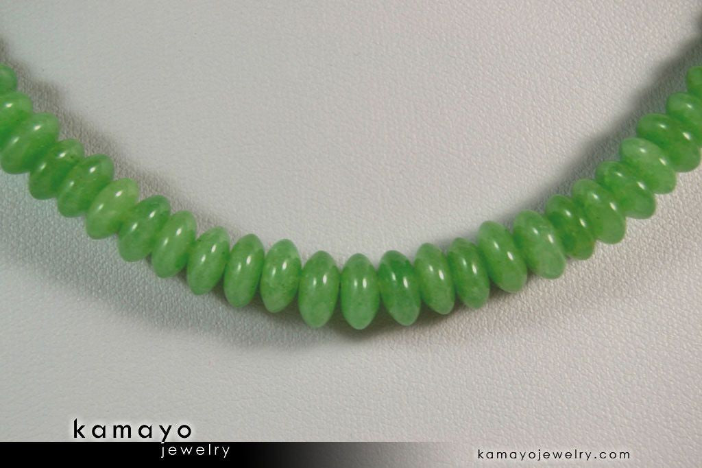 GREEN AVENTURINE NECKLACE - Roundel Beads