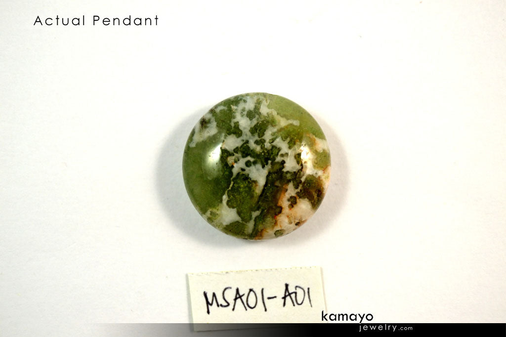 VIRGO BRACELET - Moss Agate Pendant and Sard Beads