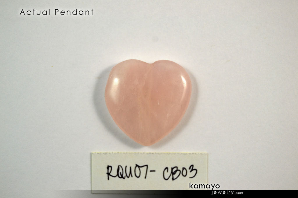 ROSE QUARTZ BRACELET - Natural Pink Heart Pendant and Polished Genuine Beads