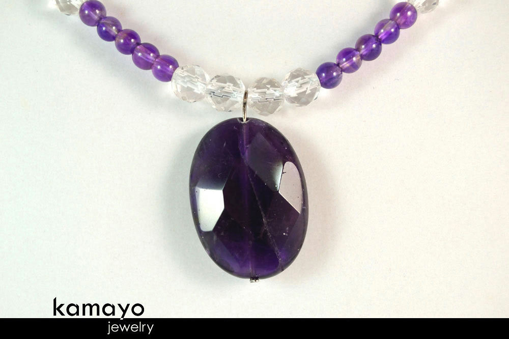 PISCES JEWELRY SET - Necklace and Bracelet with Amethyst Pendants
