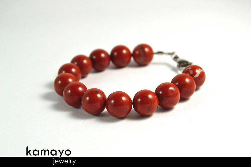 RED JASPER BRACELET - Round Beads