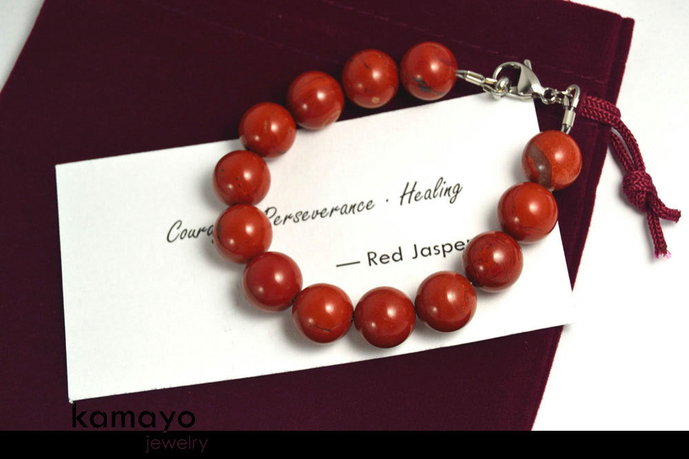 RED JASPER BRACELET - Round Beads