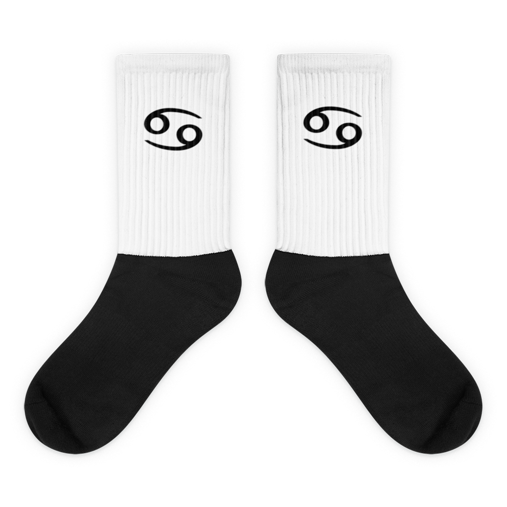 Cancer Socks - Zodiac Symbol Text Design