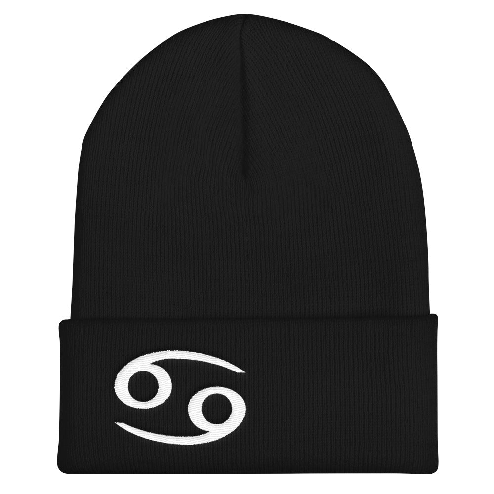 Cancer Beanie - Zodiac Symbol Text Design