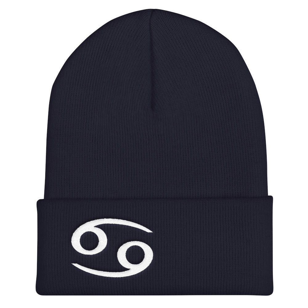 Cancer Beanie - Zodiac Symbol Text Design