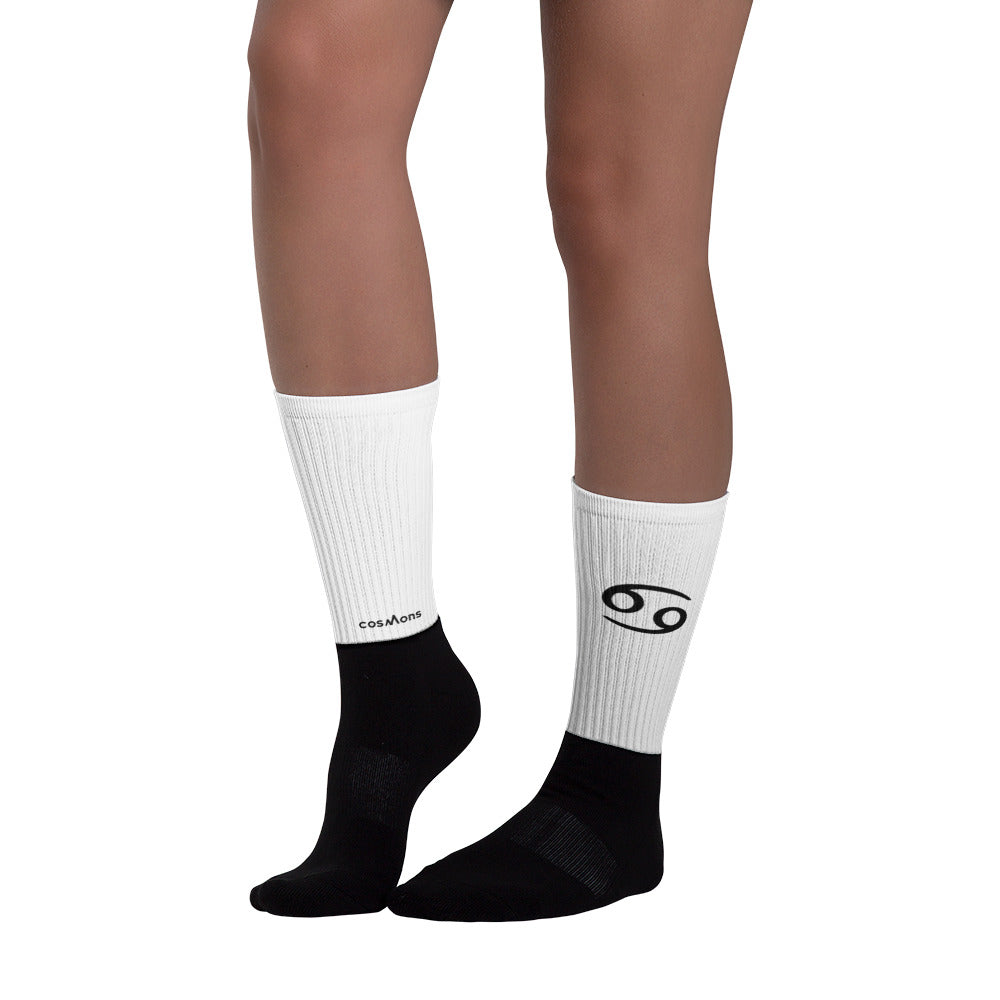 Cancer Socks - Zodiac Symbol Text Design