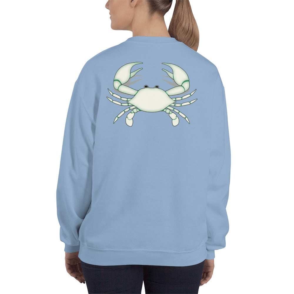 Cancer Sweatshirt For Women - Zodiac Symbol Print On Front And White Crab On Back