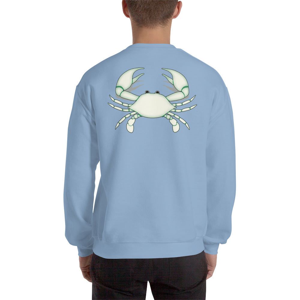 Cancer Sweatshirt For Men - Zodiac Symbol Print On Front And White Crab On Back