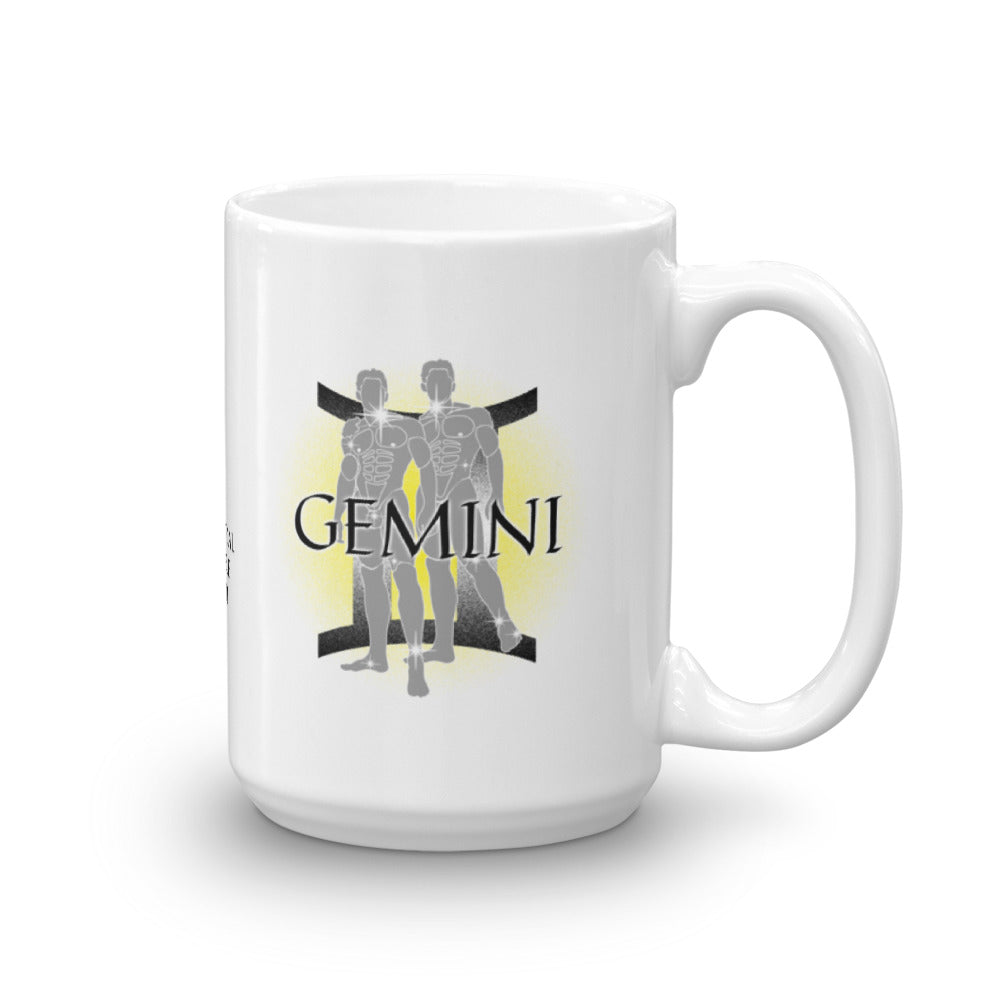 GEMINI MUG - Twins, Constellation, Symbol Text and Traits Cup - Zodiac Coffee Mug