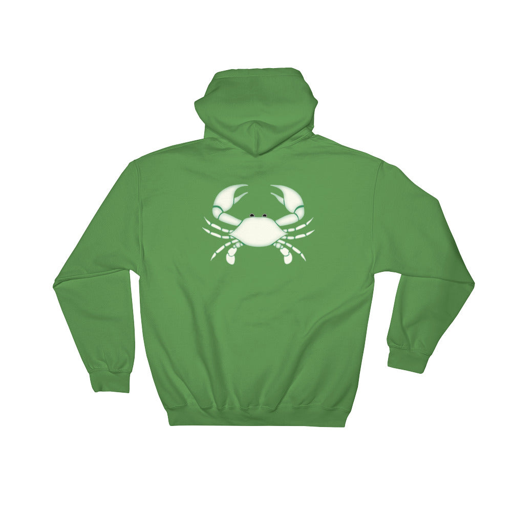 Cancer Hoodie - Zodiac Symbol Print On Front And White Crab On Back