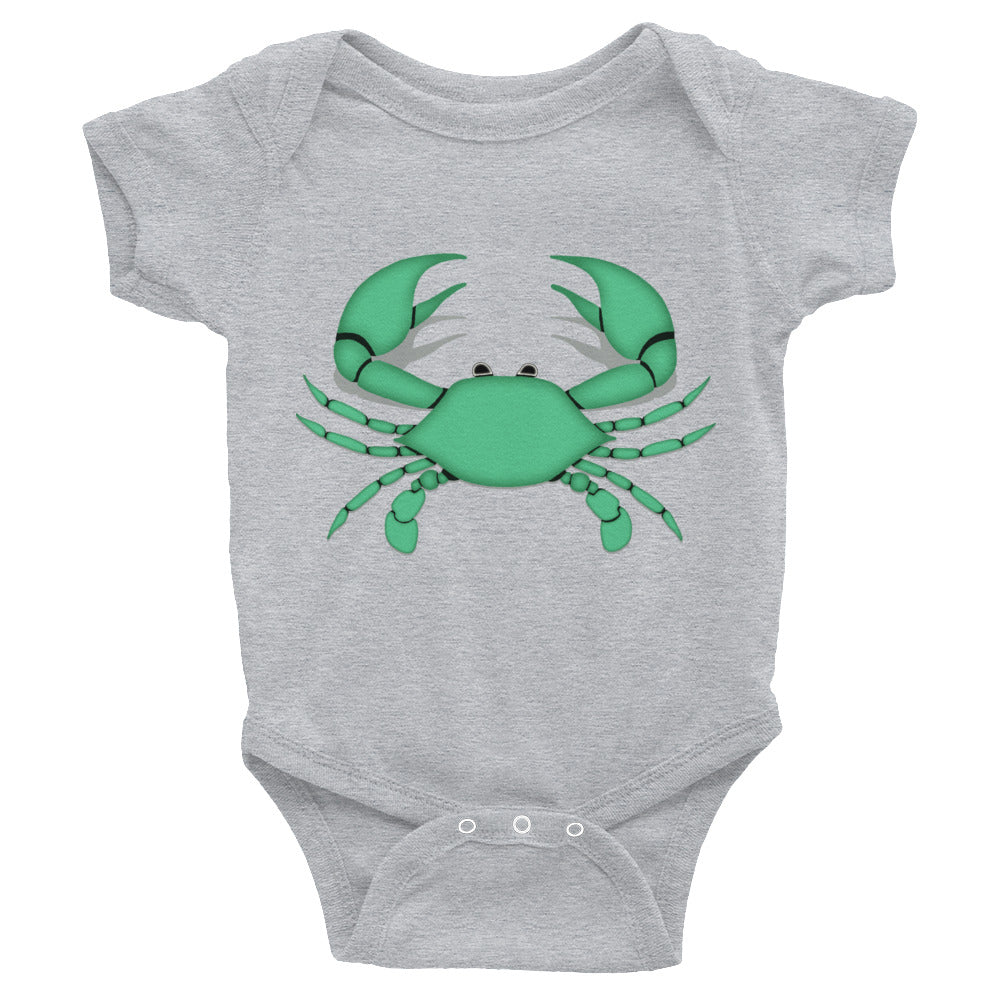 Cancer Onesie - Zodiac Symbol - Green Crab Design