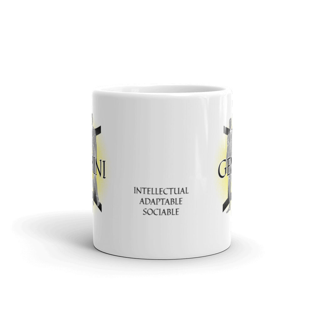 GEMINI MUG - Twins, Constellation, Symbol Text and Traits Cup - Zodiac Coffee Mug