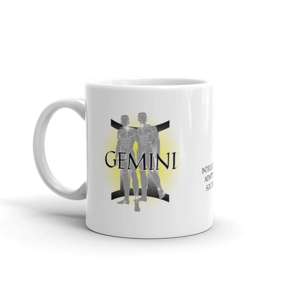 GEMINI MUG - Twins, Constellation, Symbol Text and Traits Cup - Zodiac Coffee Mug