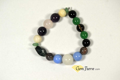 ANTI-ANXIETY BRACELET - Amethyst, Agate, Green Aventurine, Blue Chalcedony, White Jade, Moonstone, Moss Agate, Rose Quartz, Smoky Quartz & Black Onyx