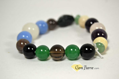 ANTI-ANXIETY BRACELET - Amethyst, Agate, Green Aventurine, Blue Chalcedony, White Jade, Moonstone, Moss Agate, Rose Quartz, Smoky Quartz & Black Onyx