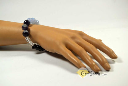 CHAKRA BRACELET - Black Onyx, Carnelian, Tiger Eye, Rose Quartz, Blue Chalcedony, Amethyst & Clear Quartz