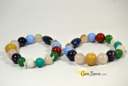 FRIENDSHIP BRACELET - Rose Quartz, Turquoise, Yellow Jade, Blue Chalcedony, Agate, Red Jasper, Amethyst, Green Aventurine, Moonstone & Lapis Lazuli