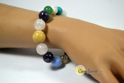 FRIENDSHIP BRACELET - Rose Quartz, Turquoise, Yellow Jade, Blue Chalcedony, Agate, Red Jasper, Amethyst, Green Aventurine, Moonstone & Lapis Lazuli