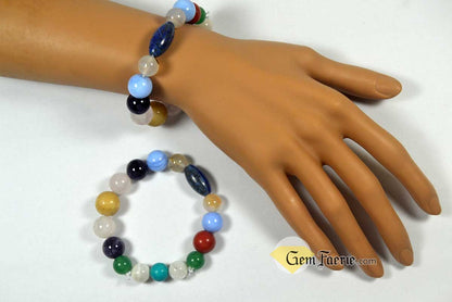 FRIENDSHIP BRACELET - Rose Quartz, Turquoise, Yellow Jade, Blue Chalcedony, Agate, Red Jasper, Amethyst, Green Aventurine, Moonstone & Lapis Lazuli