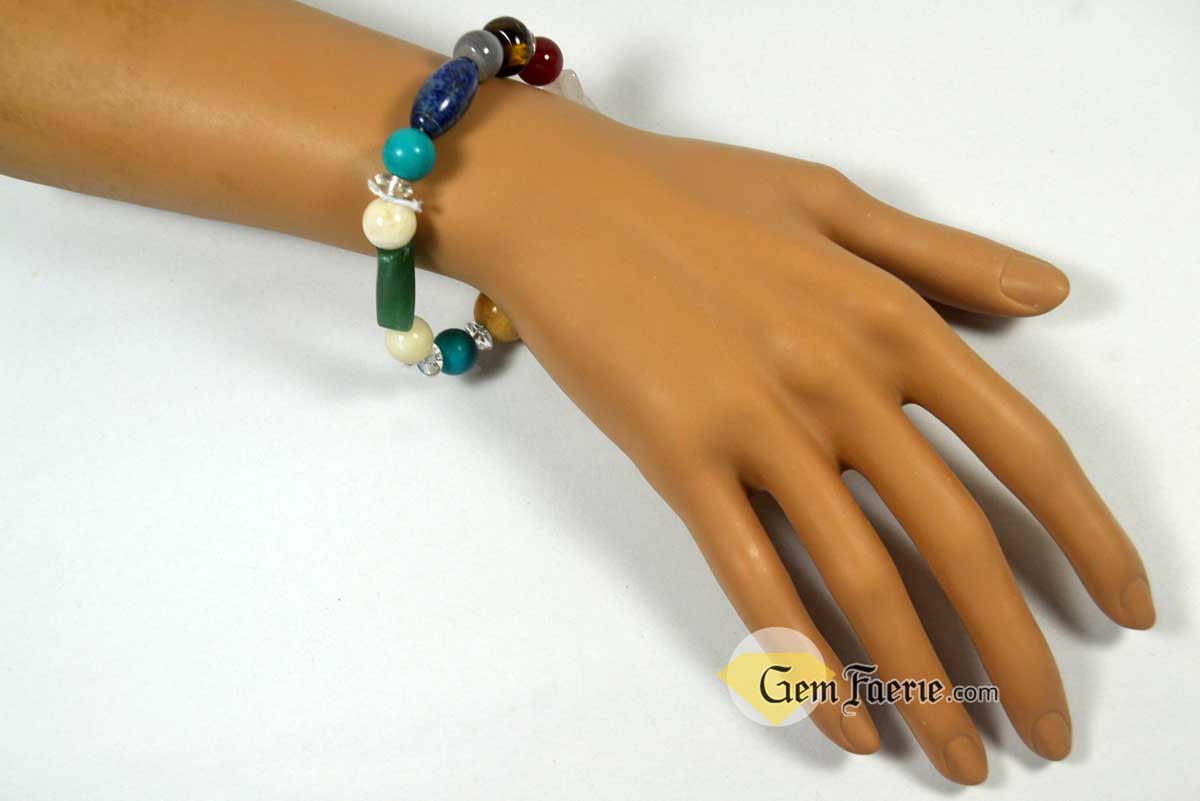 GOOD LUCK BRACELET - Yellow Jade, Green Aventurine, Tiger Eye, Clear Quartz, Carnelian, Agate, Lapis Lazuli, Moonstone, Turquoise & Rose Quartz