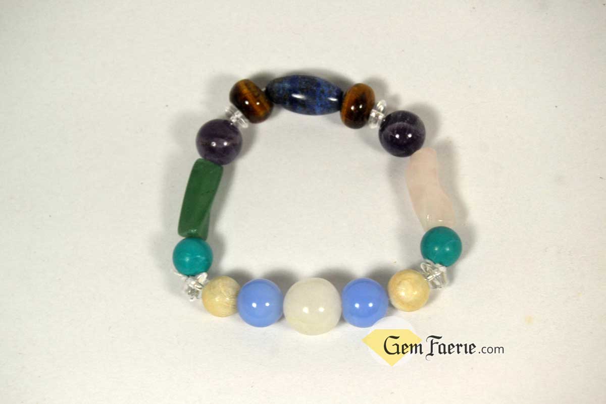 HOPE BRACELET - Moonstone, Rose Quartz, Green Aventurine, Amethyst, Clear Quartz, White Jade, Lapis Lazuli, Tiger Eye, Turquoise & Blue Chalcedony