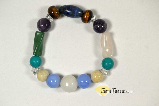 HOPE BRACELET - Moonstone, Rose Quartz, Green Aventurine, Amethyst, Clear Quartz, White Jade, Lapis Lazuli, Tiger Eye, Turquoise & Blue Chalcedony