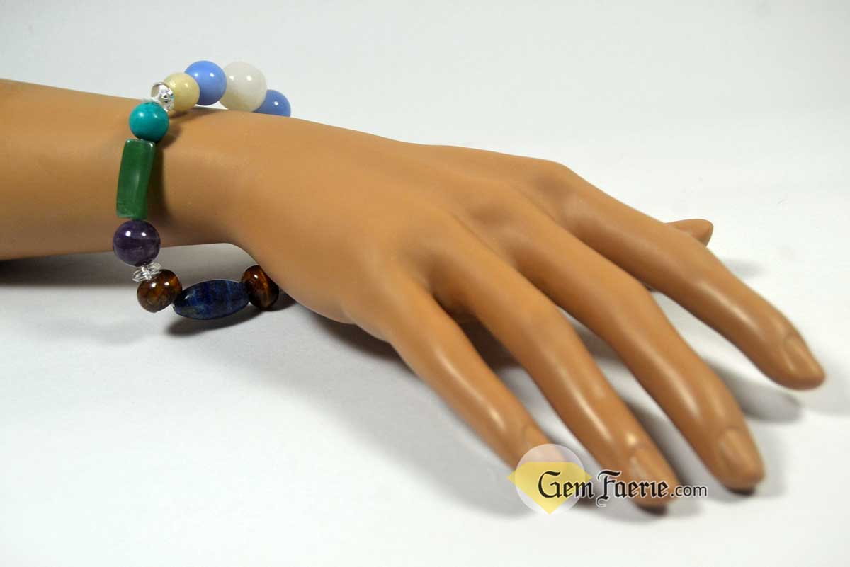 HOPE BRACELET - Moonstone, Rose Quartz, Green Aventurine, Amethyst, Clear Quartz, White Jade, Lapis Lazuli, Tiger Eye, Turquoise & Blue Chalcedony