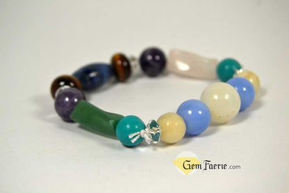 HOPE BRACELET - Moonstone, Rose Quartz, Green Aventurine, Amethyst, Clear Quartz, White Jade, Lapis Lazuli, Tiger Eye, Turquoise & Blue Chalcedony