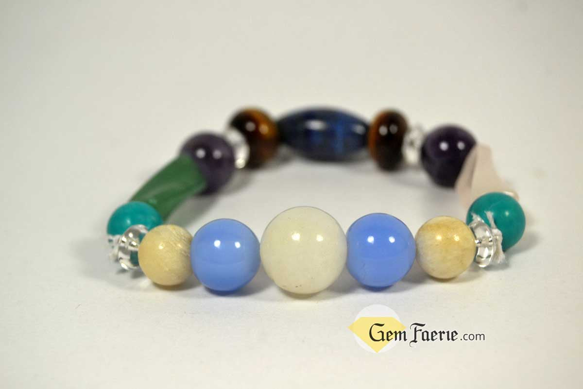 HOPE BRACELET - Moonstone, Rose Quartz, Green Aventurine, Amethyst, Clear Quartz, White Jade, Lapis Lazuli, Tiger Eye, Turquoise & Blue Chalcedony