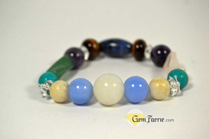 HOPE BRACELET - Moonstone, Rose Quartz, Green Aventurine, Amethyst, Clear Quartz, White Jade, Lapis Lazuli, Tiger Eye, Turquoise & Blue Chalcedony