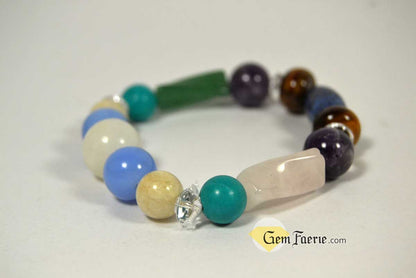 HOPE BRACELET - Moonstone, Rose Quartz, Green Aventurine, Amethyst, Clear Quartz, White Jade, Lapis Lazuli, Tiger Eye, Turquoise & Blue Chalcedony