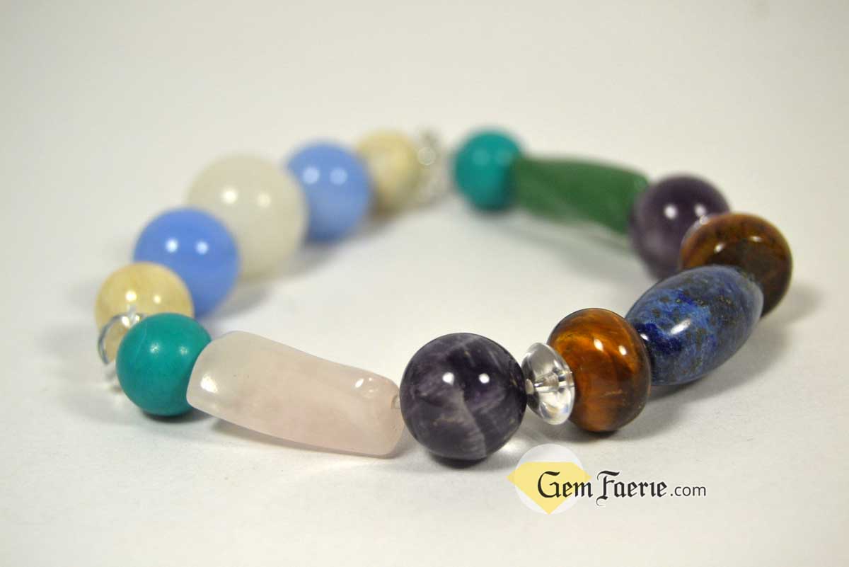 HOPE BRACELET - Moonstone, Rose Quartz, Green Aventurine, Amethyst, Clear Quartz, White Jade, Lapis Lazuli, Tiger Eye, Turquoise & Blue Chalcedony