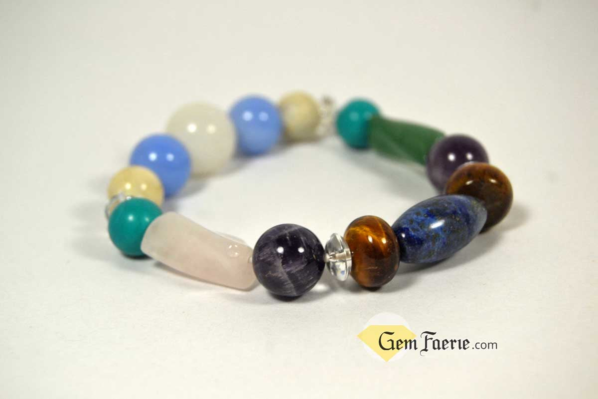 HOPE BRACELET - Moonstone, Rose Quartz, Green Aventurine, Amethyst, Clear Quartz, White Jade, Lapis Lazuli, Tiger Eye, Turquoise & Blue Chalcedony