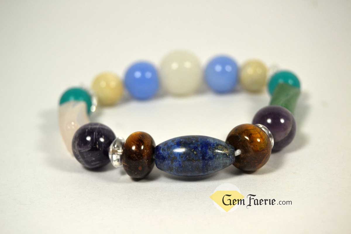 HOPE BRACELET - Moonstone, Rose Quartz, Green Aventurine, Amethyst, Clear Quartz, White Jade, Lapis Lazuli, Tiger Eye, Turquoise & Blue Chalcedony