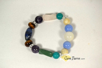 HOPE BRACELET - Moonstone, Rose Quartz, Green Aventurine, Amethyst, Clear Quartz, White Jade, Lapis Lazuli, Tiger Eye, Turquoise & Blue Chalcedony