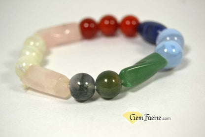 LOVE BRACELET - Rose Quartz, Moonstone, Carnelian, Lapis Lazuli, Green Aventurine, Moss Agate & Blue Chalcedony