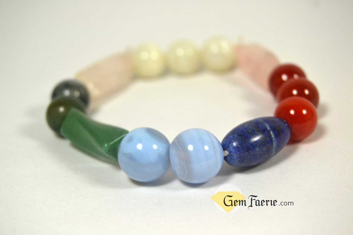 LOVE BRACELET - Rose Quartz, Moonstone, Carnelian, Lapis Lazuli, Green Aventurine, Moss Agate & Blue Chalcedony