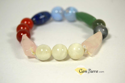 LOVE BRACELET - Rose Quartz, Moonstone, Carnelian, Lapis Lazuli, Green Aventurine, Moss Agate & Blue Chalcedony