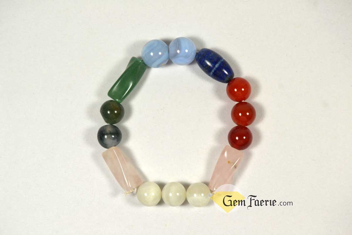 LOVE BRACELET - Rose Quartz, Moonstone, Carnelian, Lapis Lazuli, Green Aventurine, Moss Agate & Blue Chalcedony