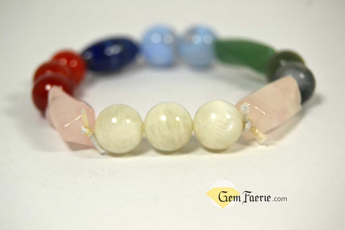 LOVE BRACELET - Rose Quartz, Moonstone, Carnelian, Lapis Lazuli, Green Aventurine, Moss Agate & Blue Chalcedony