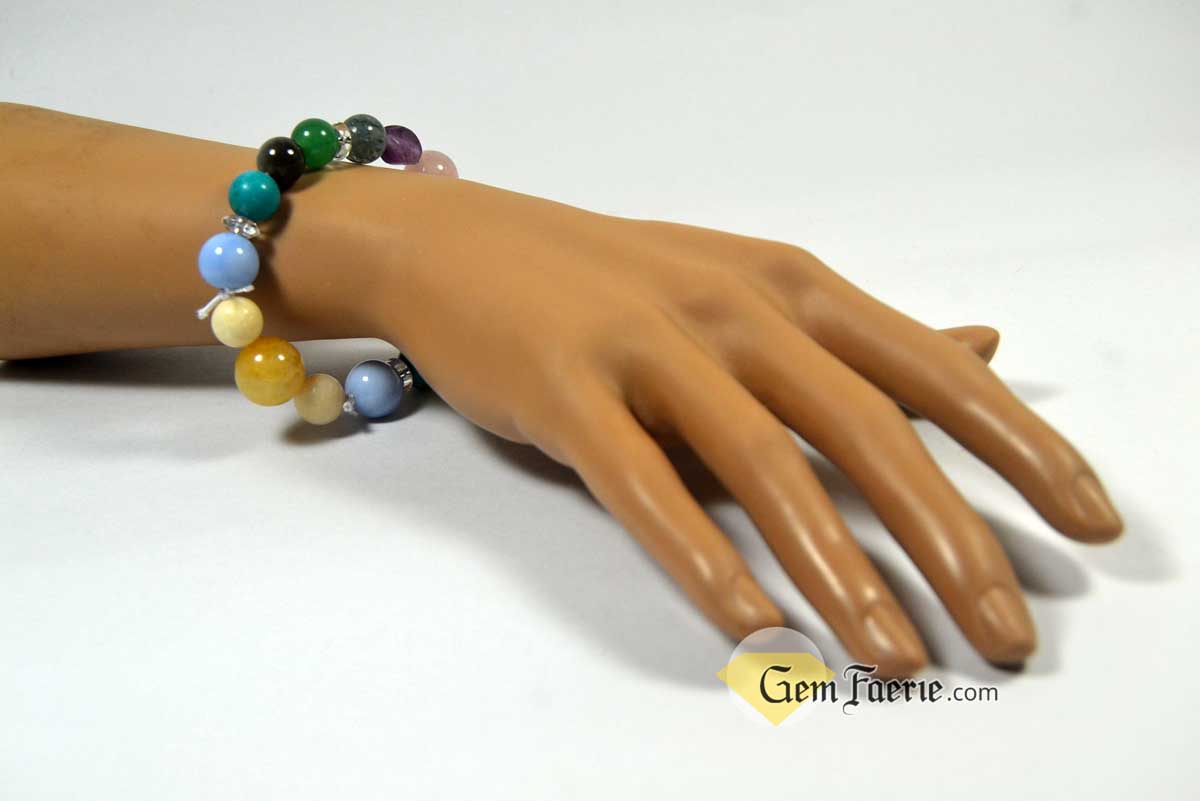 SPRING BRACELET - Green Aventurine, Yellow Jade, Moss Agate, Clear Quartz, Rose Quartz, Moonstone, Turquoise, Blue Chalcedony, Agate & Amethyst