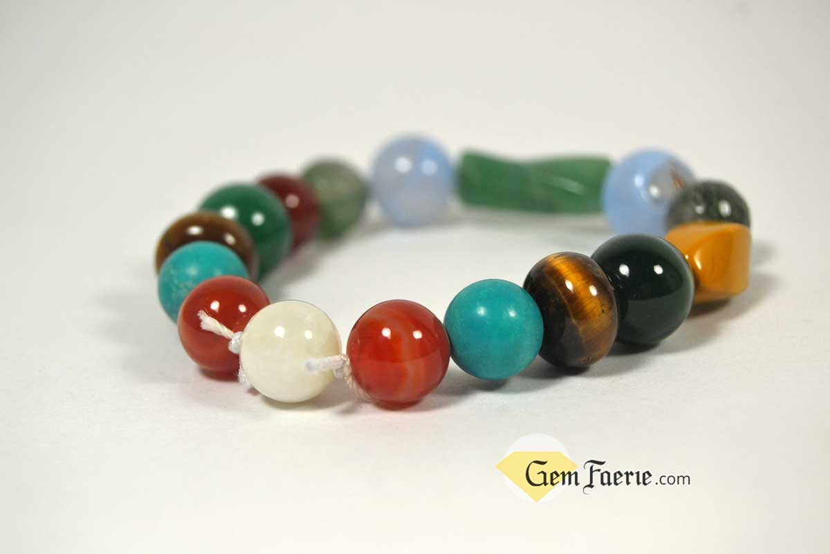 SUMMER BRACELET - Carnelian, Tiger Eye, Turquoise, Moonstone, Sardonyx, Green Agate, Yellow Jasper, Green Aventurine, Blue Chalcedony & Moss Agate